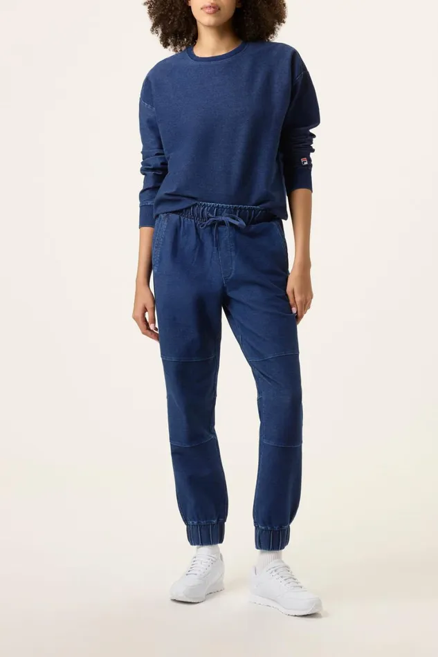 Women Matching Sets Fila Denim Crew Neck Top 401 Indigo Blue