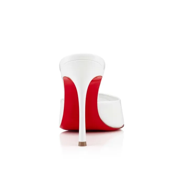 Women Me Dolly 100 Mm Mules 8211 Patent Calf 8211 Bianco Christian Louboutin Sandals and Slides