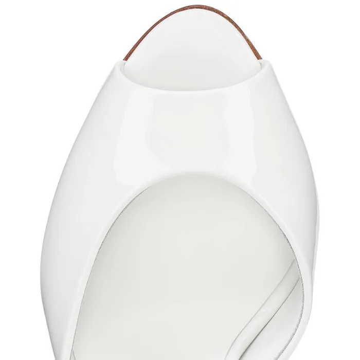 Women Me Dolly 100 Mm Mules 8211 Patent Calf 8211 Bianco Christian Louboutin Sandals and Slides