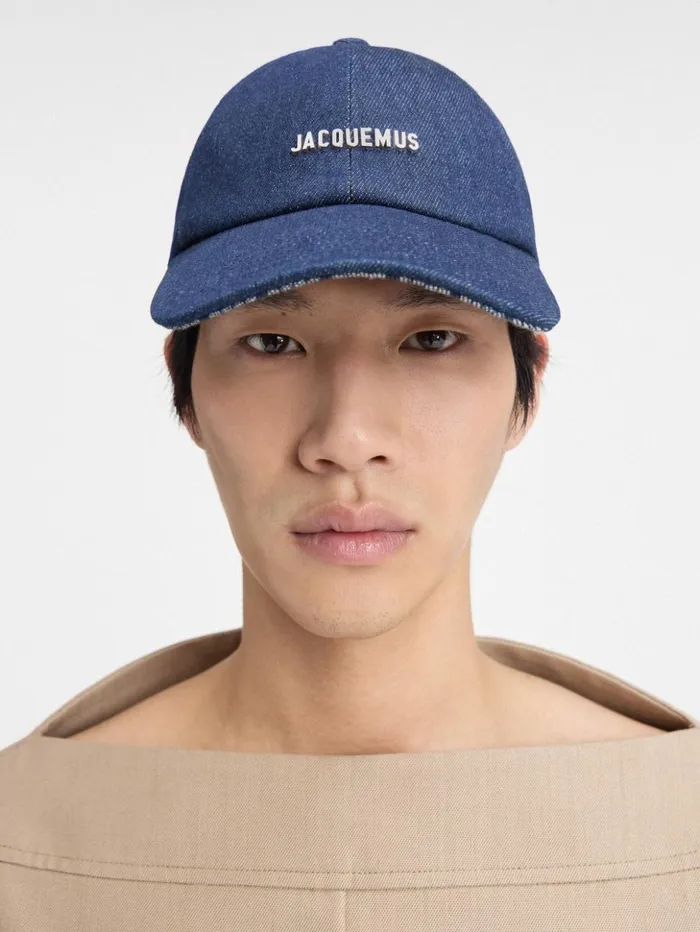 WomenMen Hats JACQUEMUS The Gadjo Cap Navy Navy Stripes