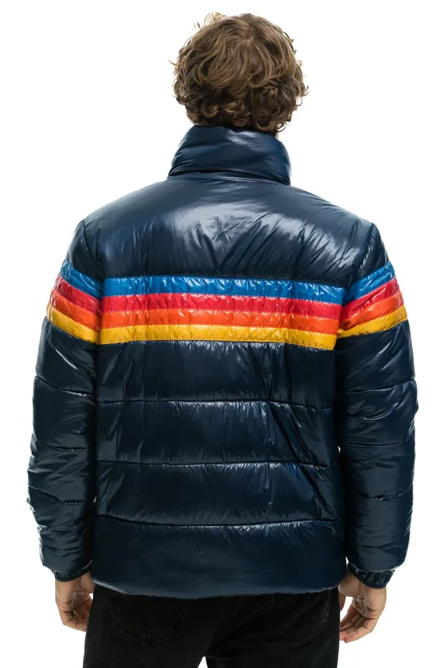 WomenMen Outerwear Aviator Nation 4 STRIPE LUXE TRAVELER JACKET 8211 GLOSSY DEEP BLUE