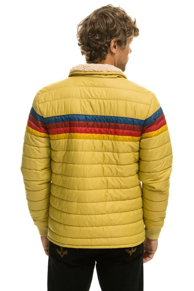 WomenMen Outerwear Aviator Nation 4 STRIPE RAINBOW SLEEVE JACKET 8211 KHAKI
