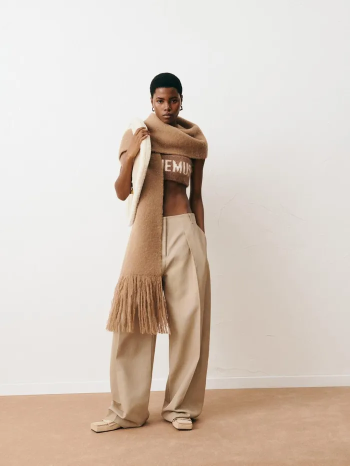 WomenMen Scarves Beanies and Gloves JACQUEMUS The Nuvola Scarf Camel WomenMen Scarves Beanies and Gloves JACQUEMUS The Nuvola Scarf Camel