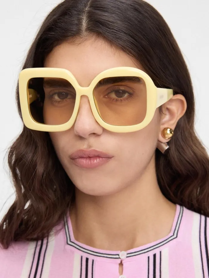 WomenMen Sunglasses JACQUEMUS The Carr Rond Sunglasses Pale Yellow
