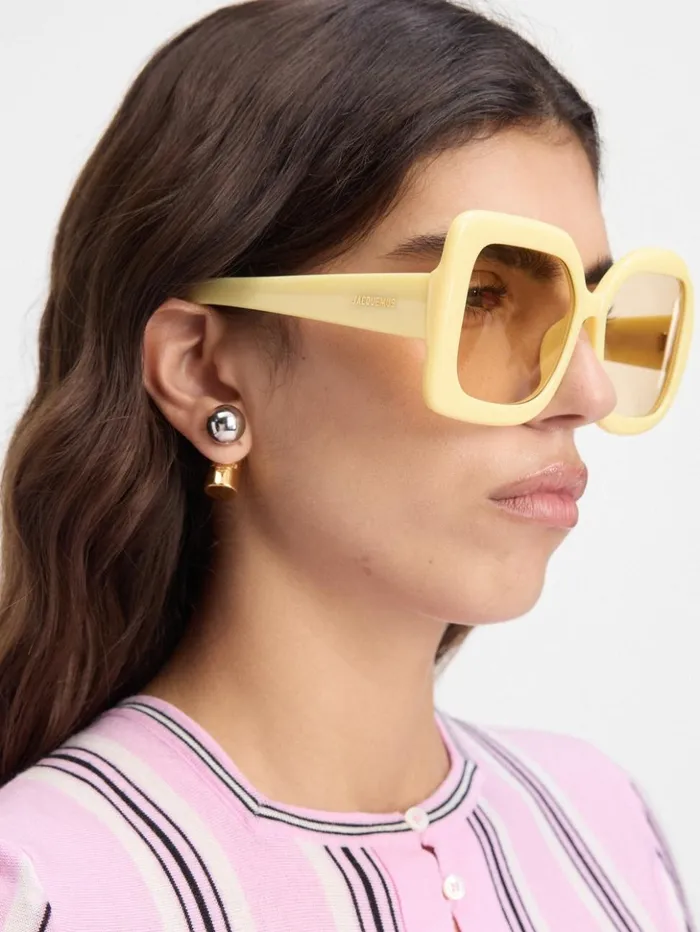 WomenMen Sunglasses JACQUEMUS The Carr Rond Sunglasses Pale Yellow