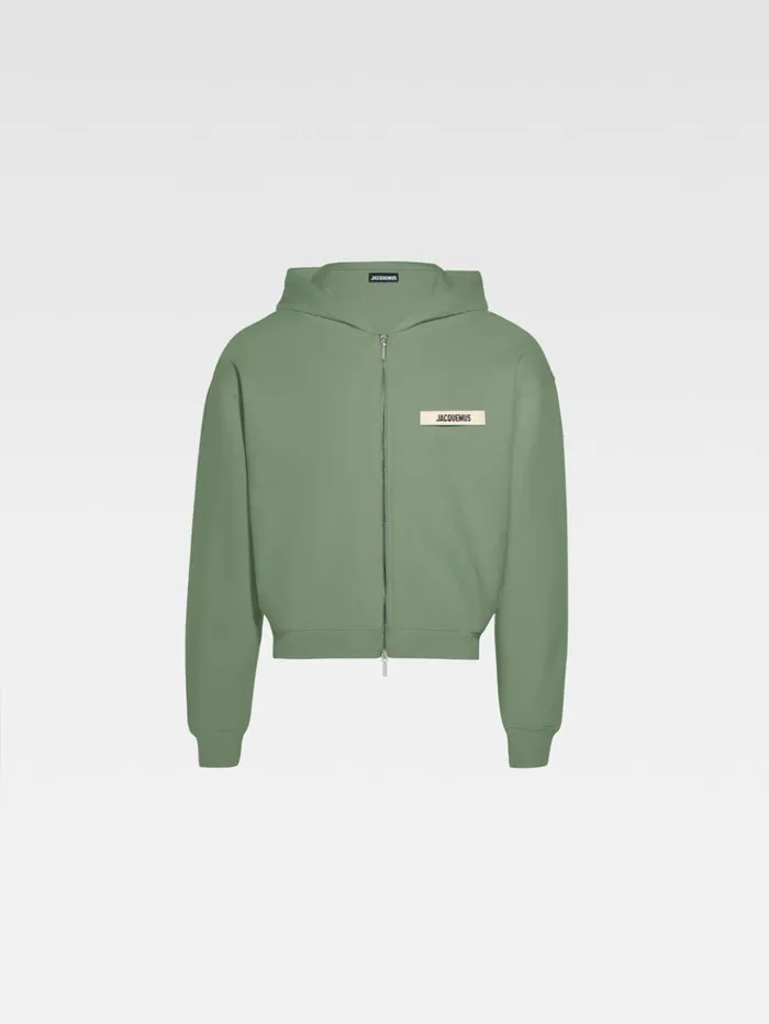 WomenMen Sweatshirts and Joggings JACQUEMUS The Gros Grain Zipped Hoodie Light Green WomenMen Sweatshirts and Joggings JACQUEMUS The Gros Grain Zipped Hoodie Light Green