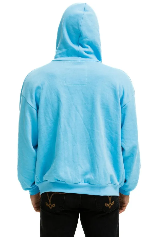 WomenMen Tops Aviator Nation 5 STRIPE RELAXED ZIP HOODIE 8211 SKY 2
