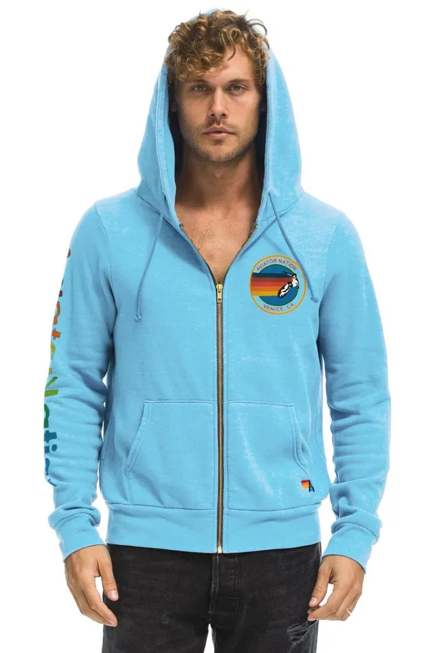 WomenMen Tops Aviator Nation AVIATOR NATION HOODIE 8211 SKY WomenMen Tops Aviator Nation AVIATOR NATION HOODIE 8211 SKY
