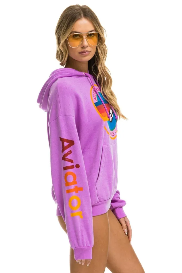 WomenMen Tops Aviator Nation AVIATOR NATION RELAXED PULLOVER HOODIE 8211 NEON PURPLE WomenMen Tops Aviator Nation AVIATOR NATION RELAXED PULLOVER HOODIE 8211 NEON PURPLE