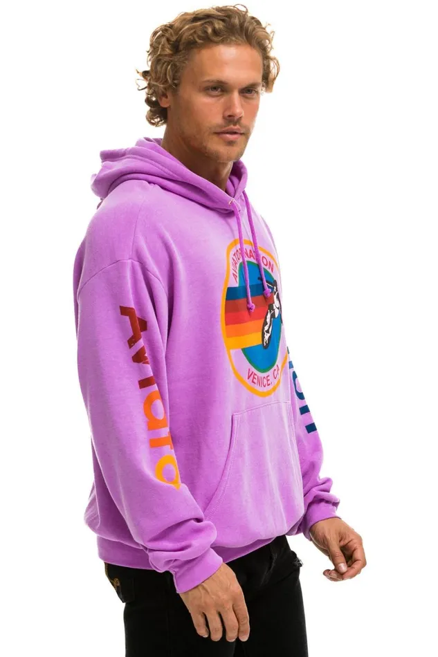 WomenMen Tops Aviator Nation AVIATOR NATION RELAXED PULLOVER HOODIE 8211 NEON PURPLE WomenMen Tops Aviator Nation AVIATOR NATION RELAXED PULLOVER HOODIE 8211 NEON PURPLE