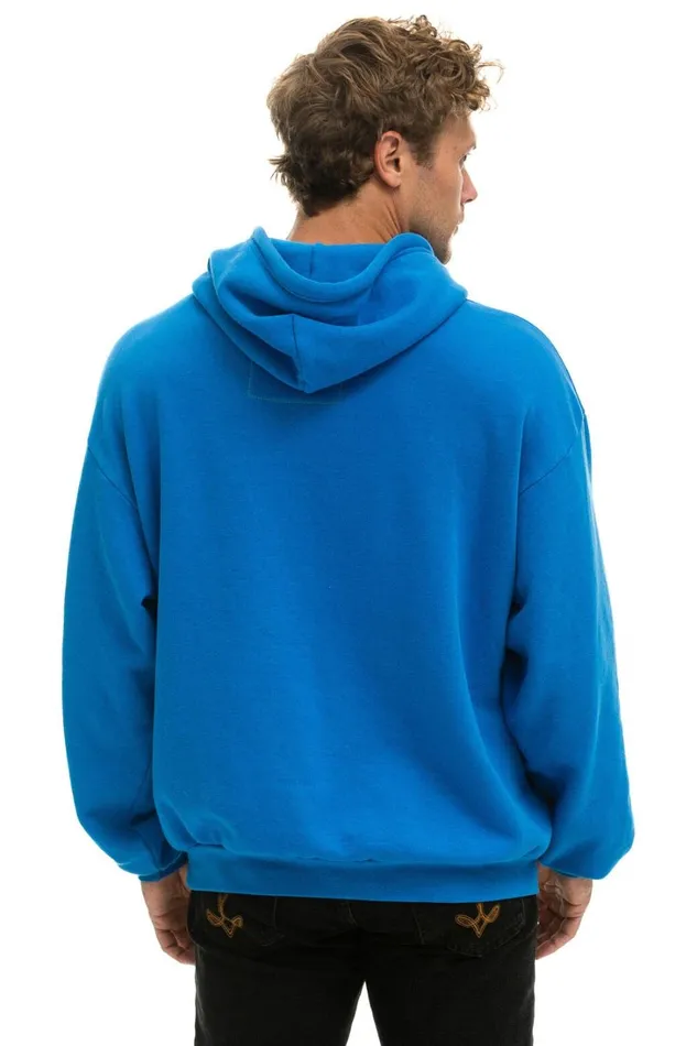 WomenMen Tops Aviator Nation BOLT STITCH PULLOVER HOODIE RELAXED 8211 OCEAN NEON PINK