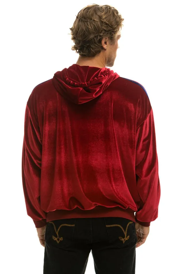 WomenMen Tops Aviator Nation CLASSIC VELVET RELAXED PULLOVER HOODIE 8211 RED WomenMen Tops Aviator Nation CLASSIC VELVET RELAXED PULLOVER HOODIE 8211 RED