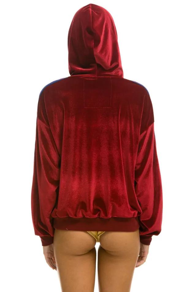 WomenMen Tops Aviator Nation CLASSIC VELVET RELAXED PULLOVER HOODIE 8211 RED WomenMen Tops Aviator Nation CLASSIC VELVET RELAXED PULLOVER HOODIE 8211 RED