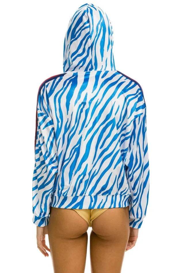 WomenMen Tops Aviator Nation CLASSIC VELVET RELAXED ZIP HOODIE 8211 BLUE TIGER WomenMen Tops Aviator Nation CLASSIC VELVET RELAXED ZIP HOODIE 8211 BLUE TIGER