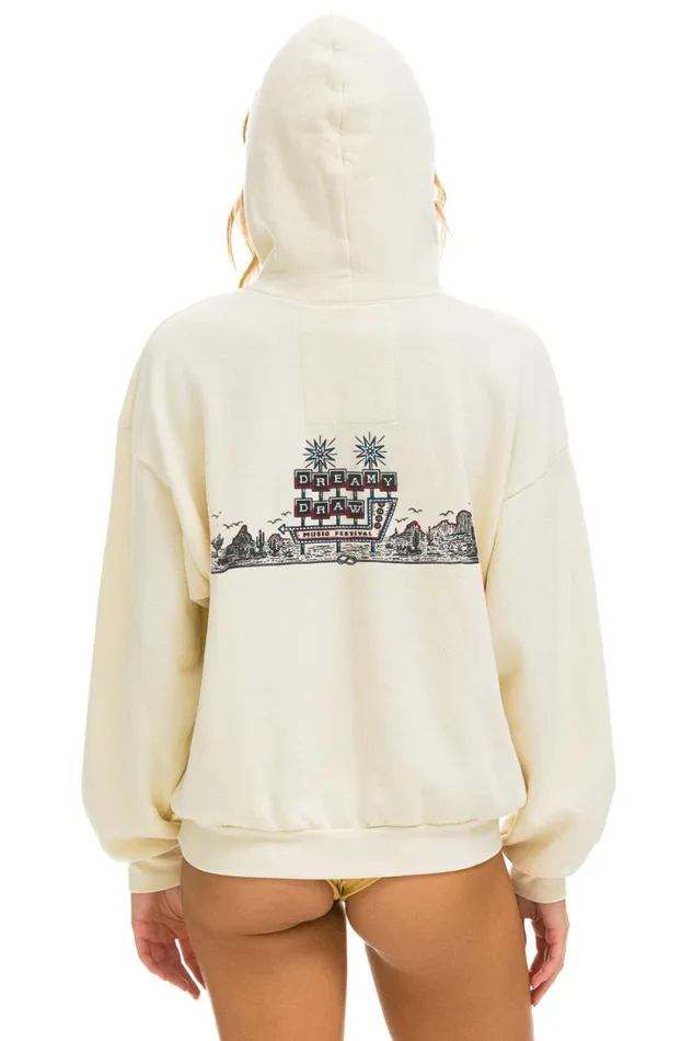 WomenMen Tops Aviator Nation DREAMY DRAW 2023 RELAXED PULLOVER HOODIE 8211 VINTAGE WHITE