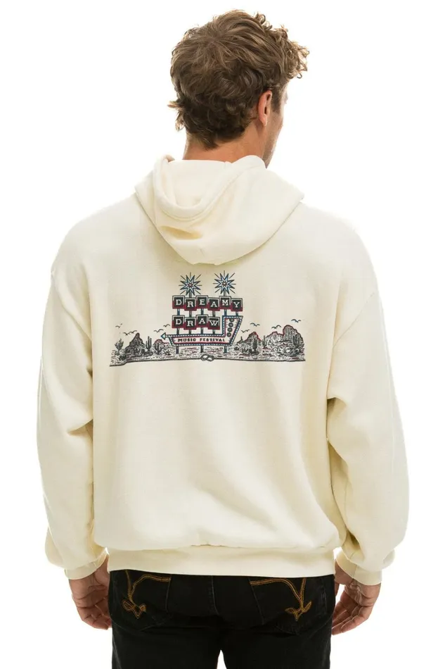 WomenMen Tops Aviator Nation DREAMY DRAW 2023 RELAXED PULLOVER HOODIE 8211 VINTAGE WHITE