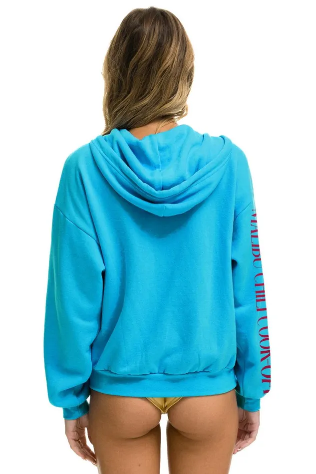 WomenMen Tops Aviator Nation MALIBU CHILI COOKOFF 2023 ZIP HOODIE RELAXED 8211 NEON BLUE