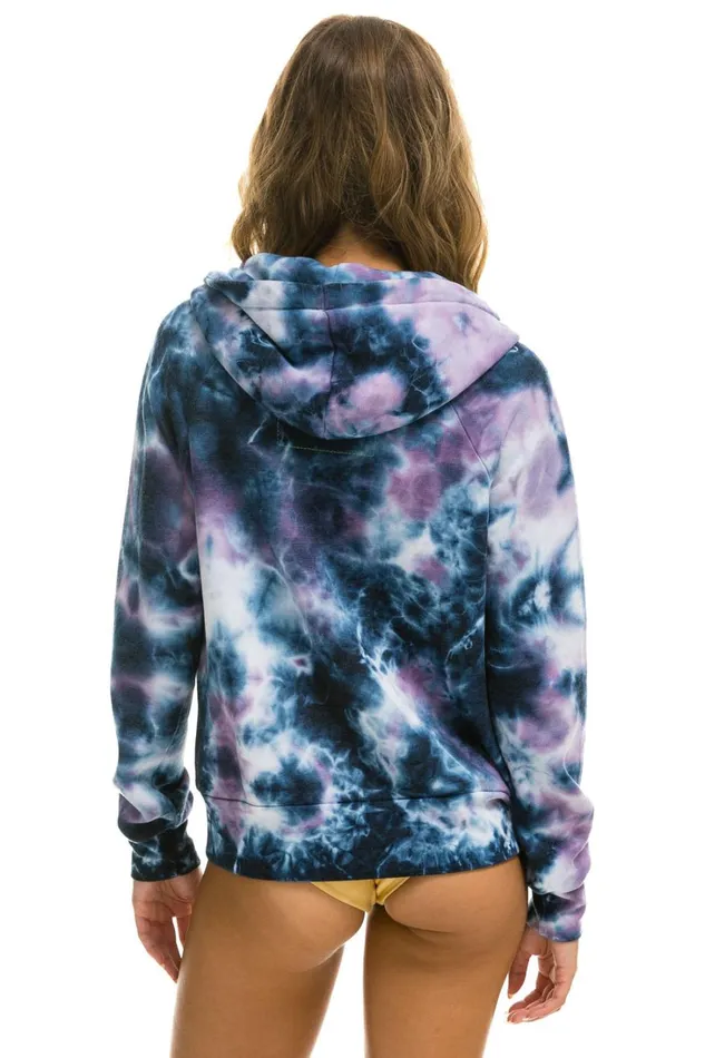 WomenMen Tops Aviator Nation RELAXED HAND DYED ZIP HOODIE 8211 TIE DYE BLUE PURPLE WomenMen Tops Aviator Nation RELAXED HAND DYED ZIP HOODIE 8211 TIE DYE BLUE PURPLE
