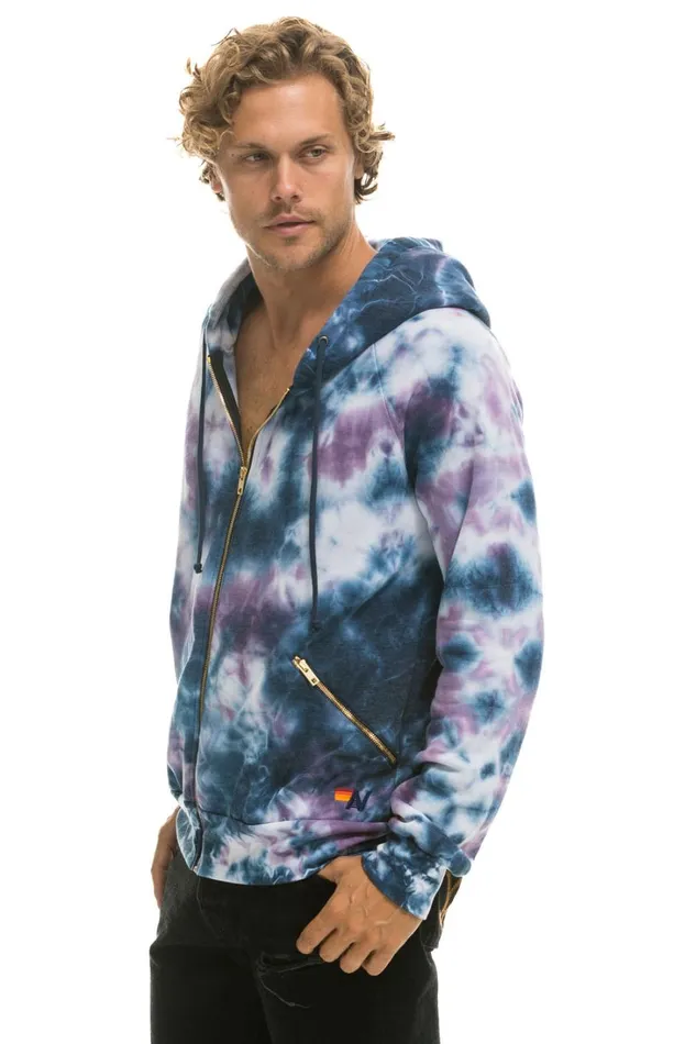WomenMen Tops Aviator Nation RELAXED HAND DYED ZIP HOODIE 8211 TIE DYE BLUE PURPLE WomenMen Tops Aviator Nation RELAXED HAND DYED ZIP HOODIE 8211 TIE DYE BLUE PURPLE