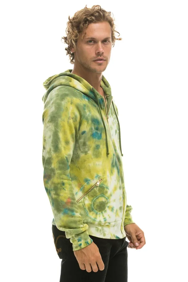 WomenMen Tops Aviator Nation RELAXED HAND DYED ZIP HOODIE 8211 TIE DYE GREEN YELLOW WomenMen Tops Aviator Nation RELAXED HAND DYED ZIP HOODIE 8211 TIE DYE GREEN YELLOW