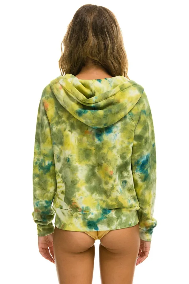 WomenMen Tops Aviator Nation RELAXED HAND DYED ZIP HOODIE 8211 TIE DYE GREEN YELLOW WomenMen Tops Aviator Nation RELAXED HAND DYED ZIP HOODIE 8211 TIE DYE GREEN YELLOW