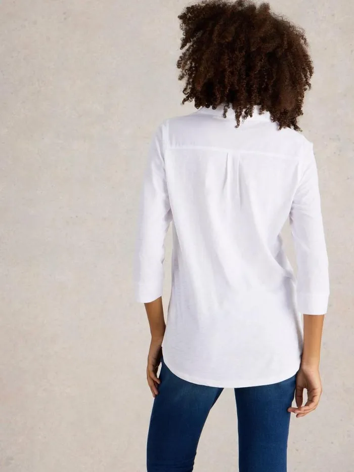 Women MISSY LONGLINE MIX SHIRT Natural White White Stuff Shirts and Blouses Women MISSY LONGLINE MIX SHIRT Natural White White Stuff Shirts and Blouses