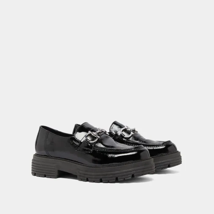 Women Moccasins With Bits And Notched Soles Black JONAK Loafers