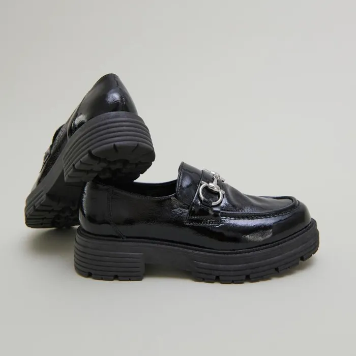 Women Moccasins With Bits And Notched Soles Black JONAK Loafers