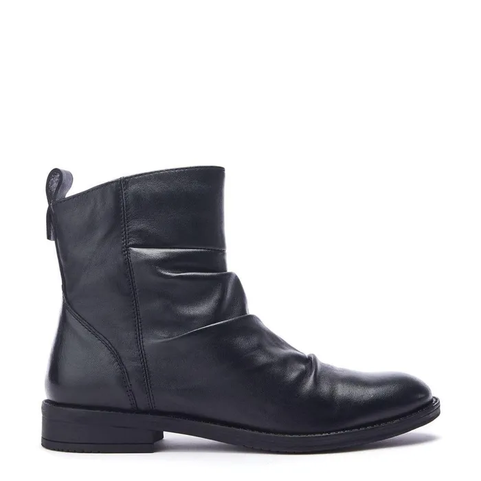 Women Moda In Pelle Black Boots Brandish Black Leather