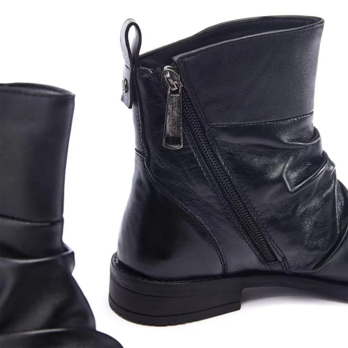 Women Moda In Pelle Black Boots Brandish Black Leather