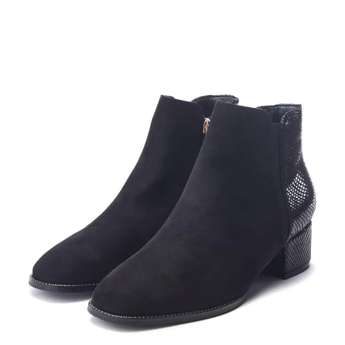 Women Moda In Pelle Black Boots Madeley Black Alcantara