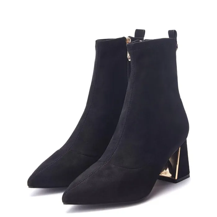 Women Moda In Pelle Black Boots Pasco Black Alcantara