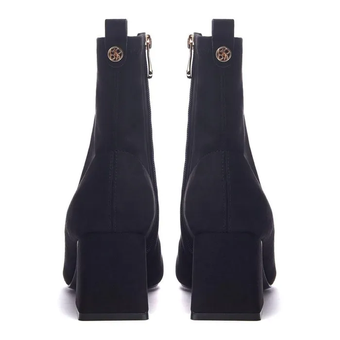 Women Moda In Pelle Black Boots Pasco Black Alcantara