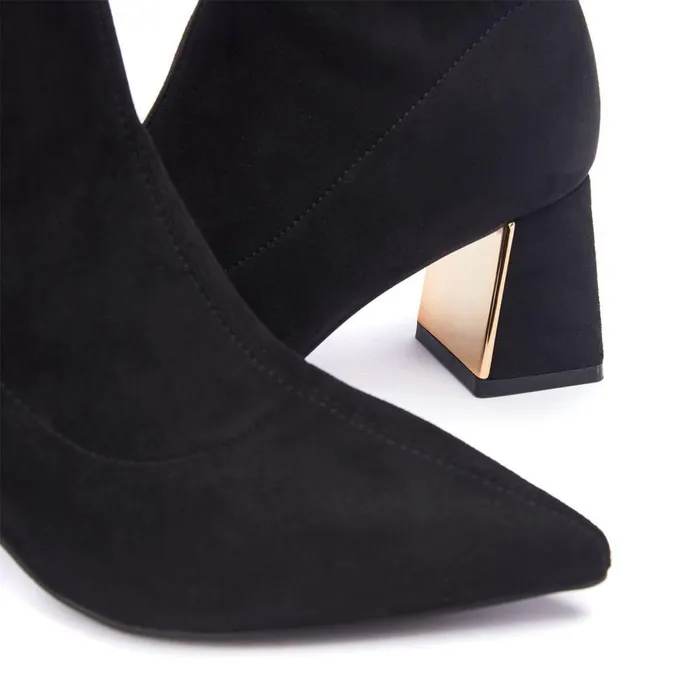Women Moda In Pelle Black Boots Pasco Black Alcantara