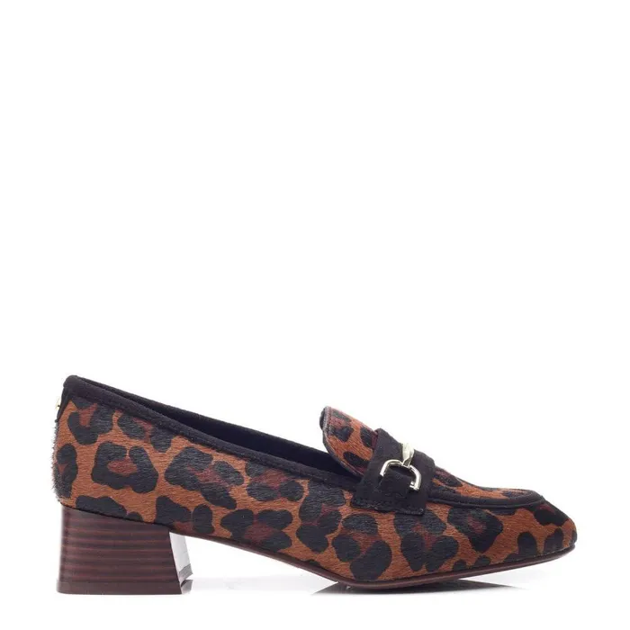 Women Moda In Pelle Brogues And Loafers Coutance Dark Leopard Print Pony