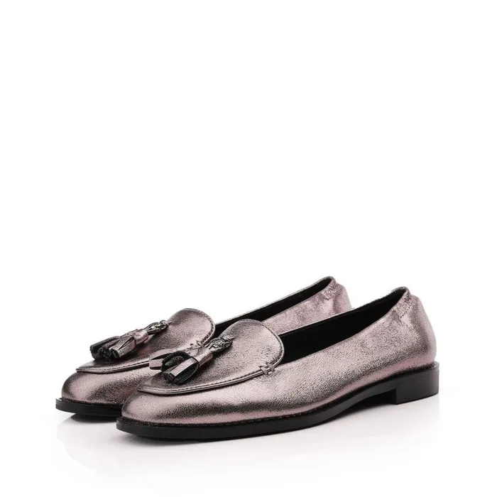 Women Moda In Pelle Brogues And Loafers Emmarose Pewter Leather