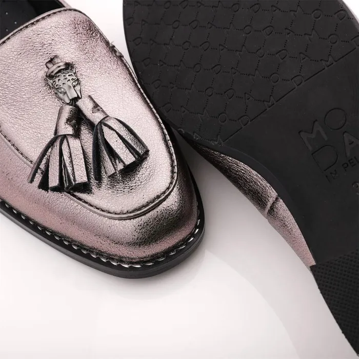 Women Moda In Pelle Brogues And Loafers Emmarose Pewter Leather