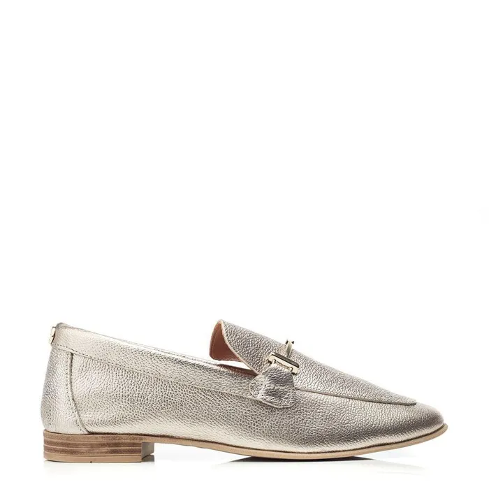 Women Moda In Pelle Brogues And Loafers Fayee Champagne Leather