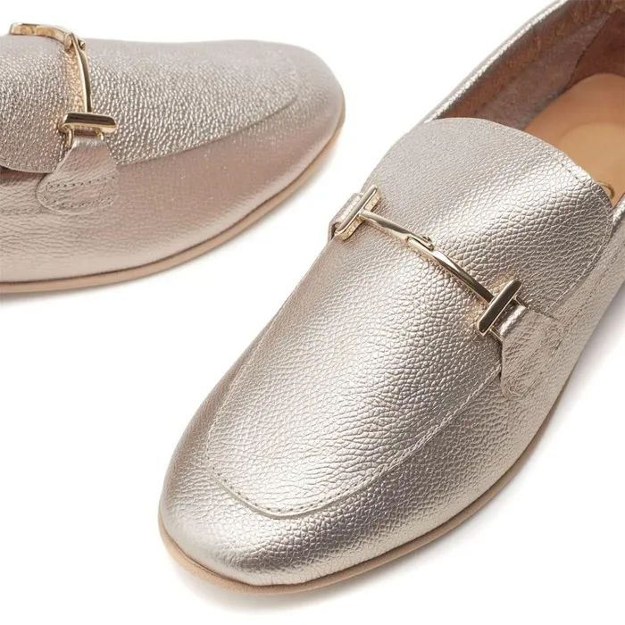 Women Moda In Pelle Brogues And Loafers Fayee Champagne Leather