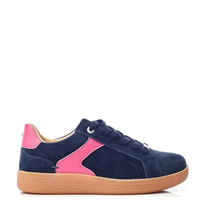 Women Moda In Pelle Casual Trainers Allette Navy Suede