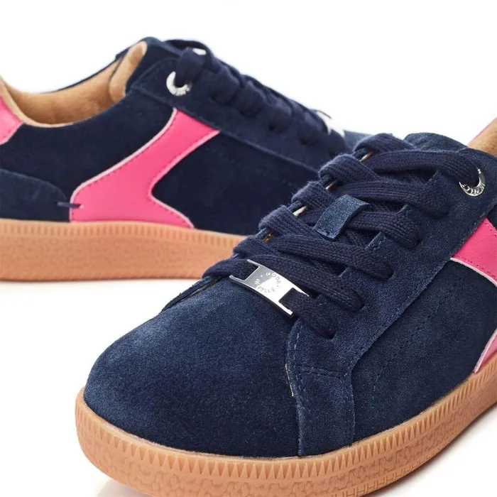 Women Moda In Pelle Casual Trainers Allette Navy Suede