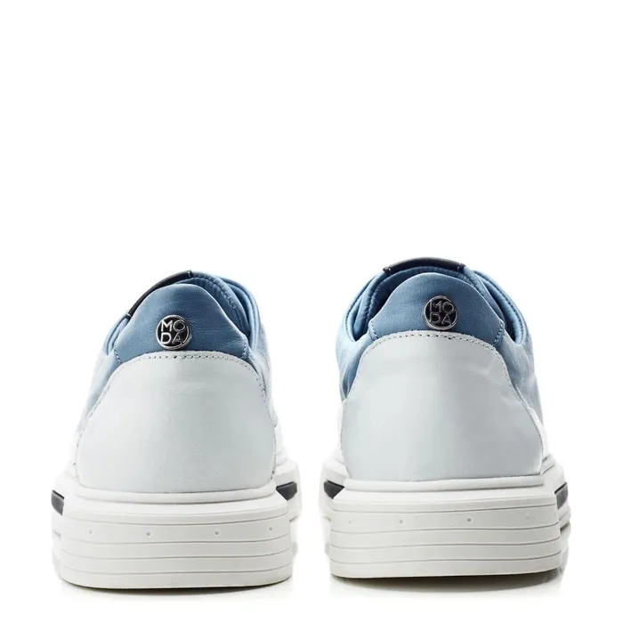 Women Moda In Pelle Casual Trainers Bailiee Blue Leather