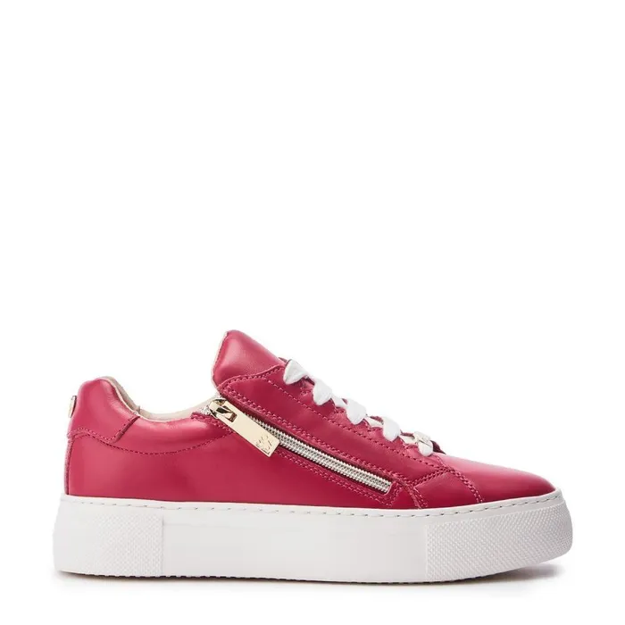 Women Moda In Pelle Casual Trainers Balize Raspberry Leather