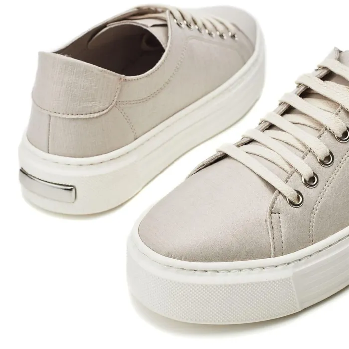 Women Moda In Pelle Casual Trainers Bsoleful BFlyer Beige NA