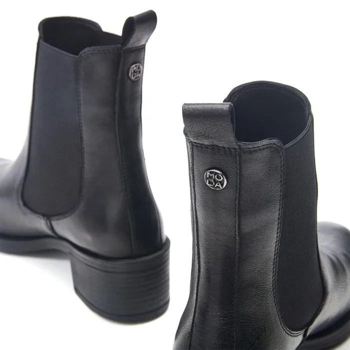Women Moda In Pelle Chelsea Boots Brooki Black Leather