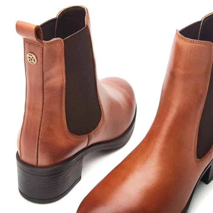 Women Moda In Pelle Chelsea Boots Brooki Tan Leather