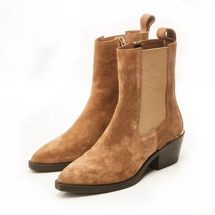Women Moda In Pelle Chelsea Boots Kaela Taupe Suede