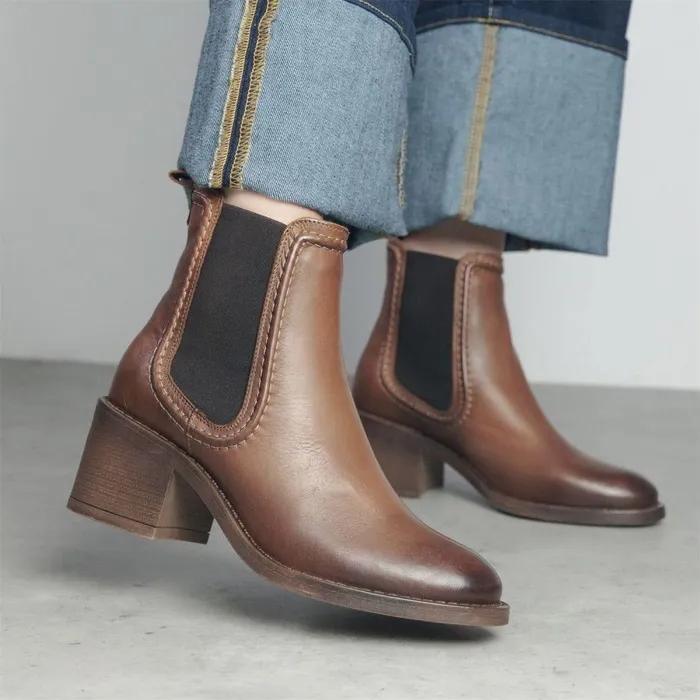 Women Moda In Pelle Chelsea Boots Omally Tan Leather