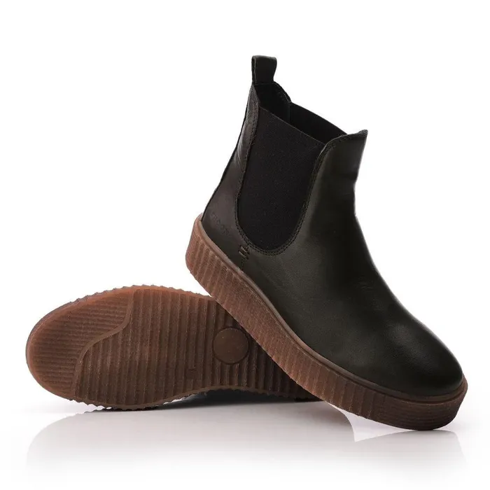 Women Moda In Pelle Chelsea Boots Shoon Sh Illom Olive Leather