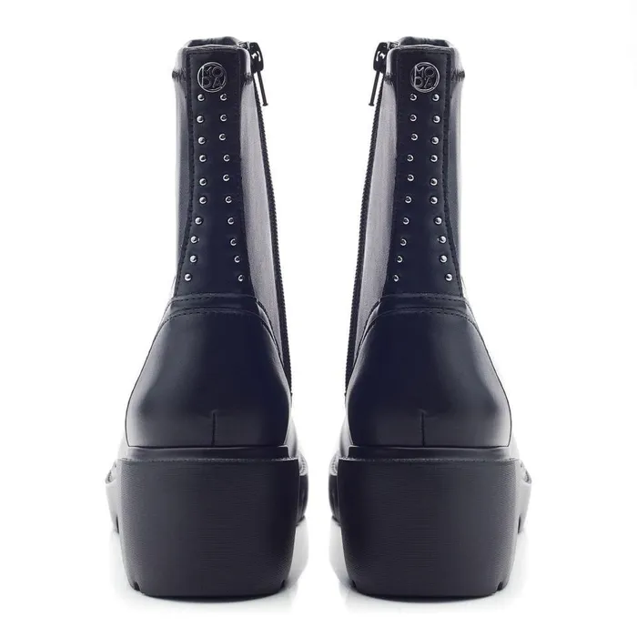 Women Moda In Pelle Chunky Boots Arvert Black Porvair